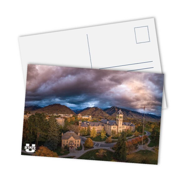 POSTCARD OLD MAIN CLOUDY ARIEL